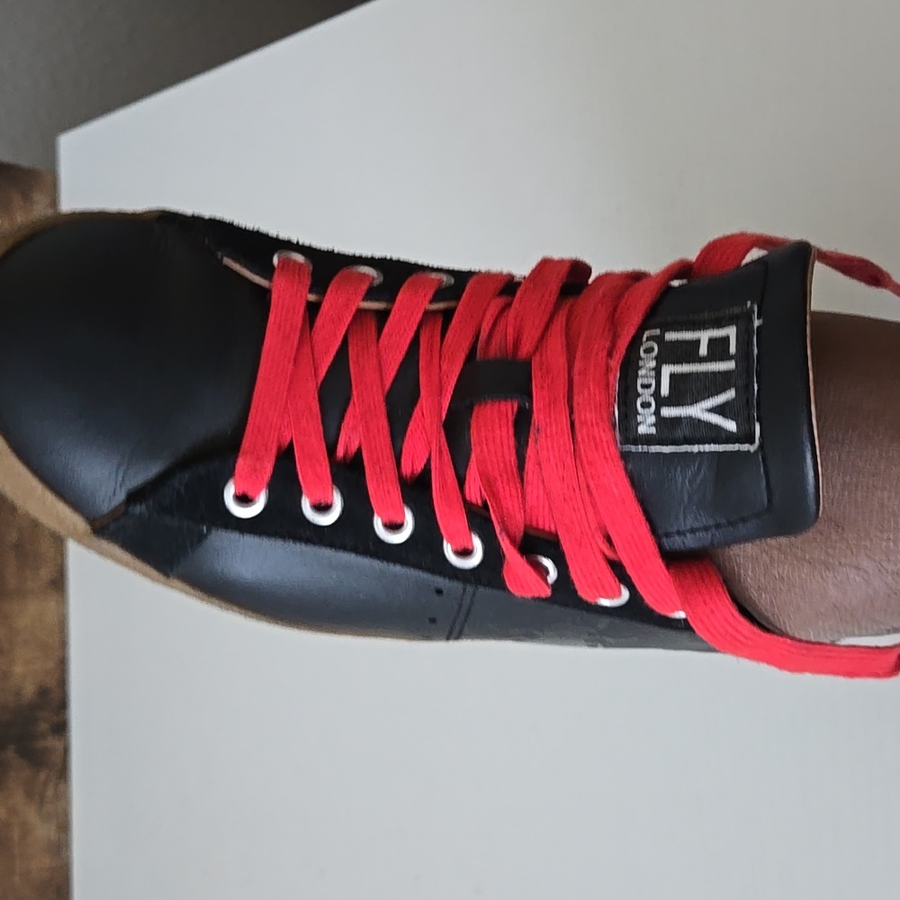 Fly London Berg823fly Black Sneakers with Red Laces Size 40 - Picture 11 of 12